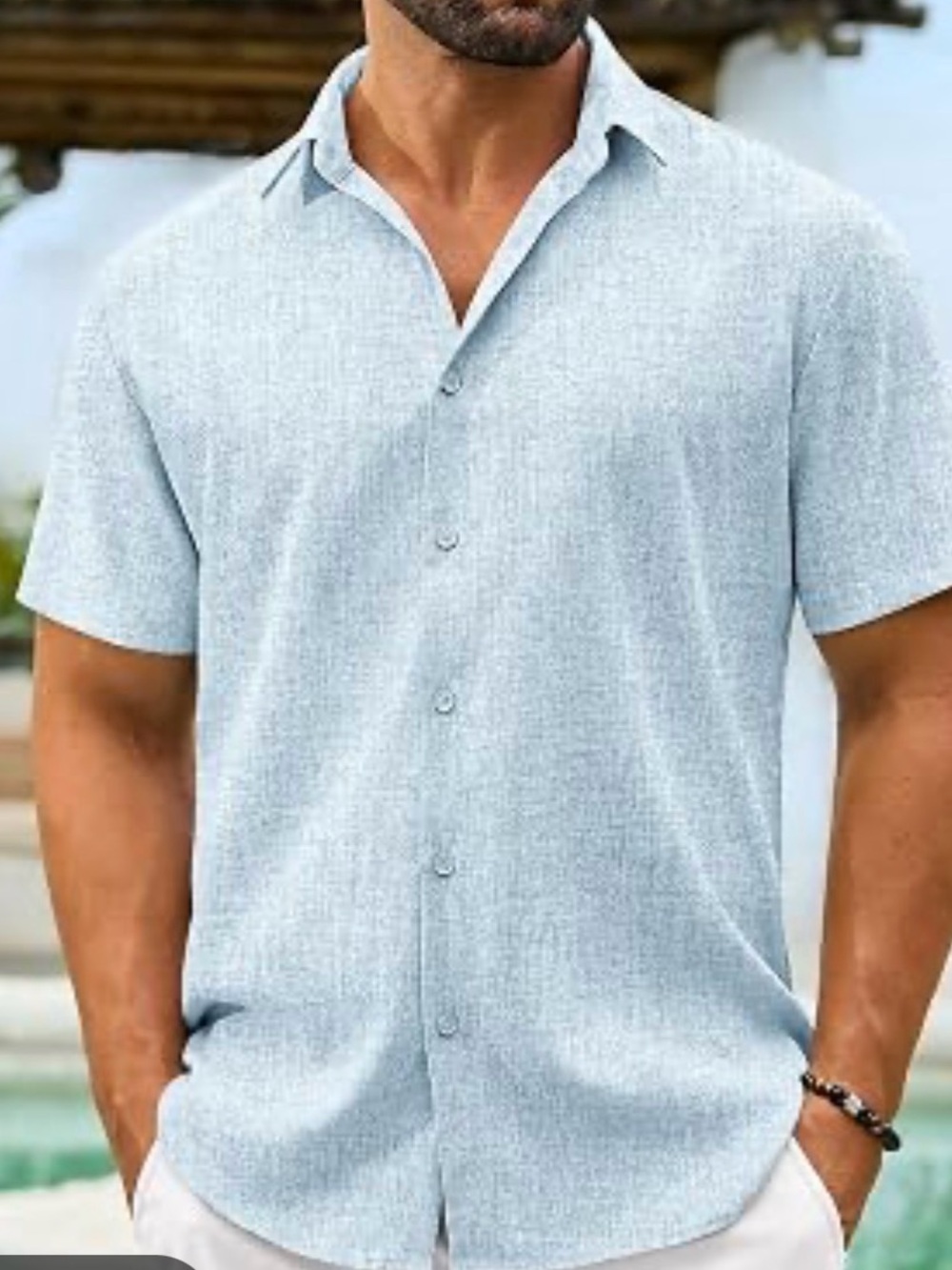 lululemon Airing Easy Short-Sleeve Shirt Blue & White Medium